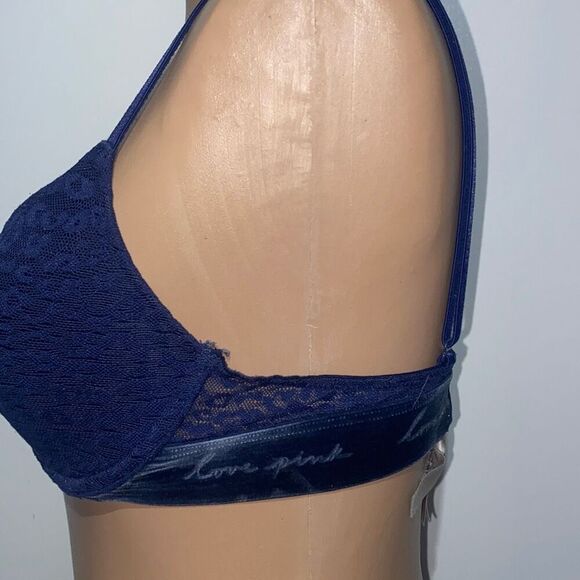 PINK Victoria's Secret Navy Wear Everywear Lightly Lined T-Shirt Bra Size 32C - Picture 6 of 9